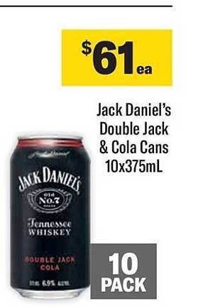 Liquorland Jack daniel's double jack & cola cans offer