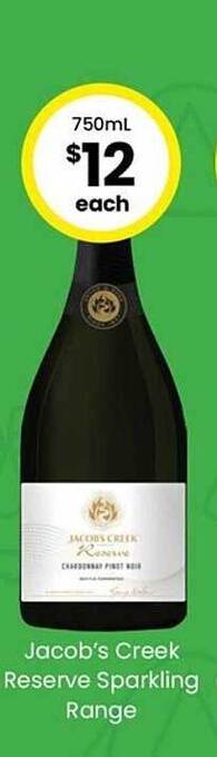 The Bottle O Jacob's creek reserve sparkling range offer