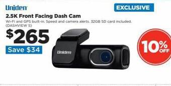Repco Uniden 2.5k front facing dash cam offer