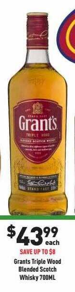 Liquor Legends Grants triple wood blended scotch whisky offer