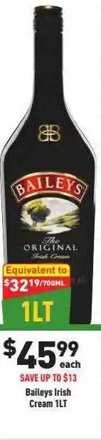 Liquor Legends Baileys irish cream offer