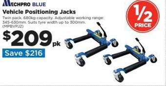 Repco Mechpro blue vehicle positioning jacks offer