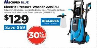 Repco Mechpro blue electric pressure washer 2219psi offer
