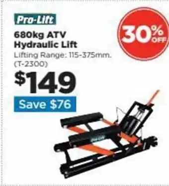 Repco Pro-lift 680kg atv hydraulic lift offer