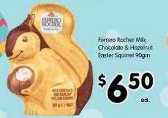 Ferrero rocher milk chocolate & hazelnut easter squirrel
