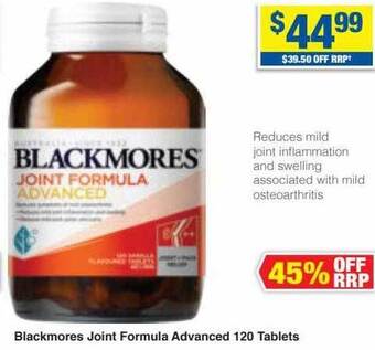My Chemist Blackmores joint formula advanced 120 tablets offer