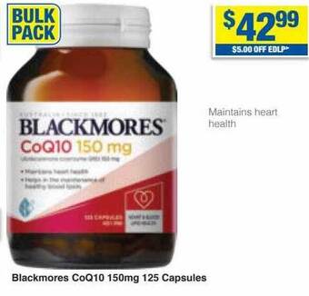 My Chemist Blackmores coq10 150mg 125 capsules offer
