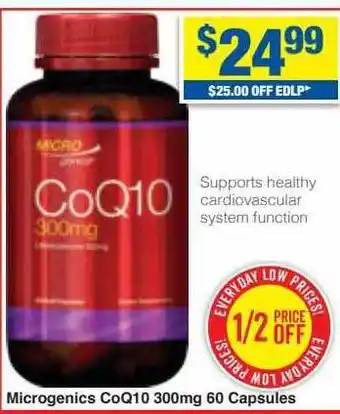 My Chemist Microgenics coq10 300mg 60 capsules offer