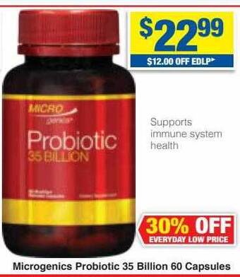 My Chemist Microgenics probiotic 35 billion 60 capsules offer
