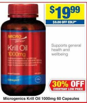 My Chemist Microgenics krill oil 1000mg 60 capsules offer