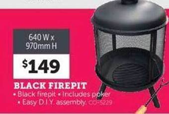 Stratco Black firepit offer