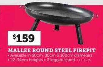 Stratco Mallee round steel firepit offer
