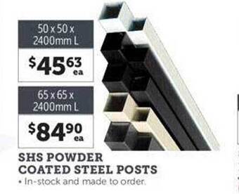 Stratco Shs powder coated steel posts offer
