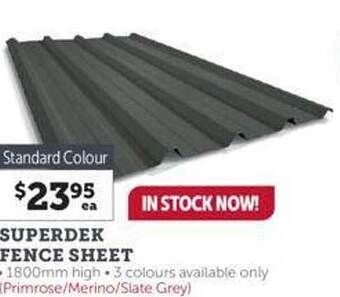 Stratco Superdek fence sheet offer