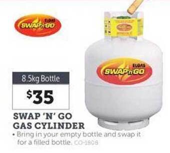 Swap 'n' go gas cylinder