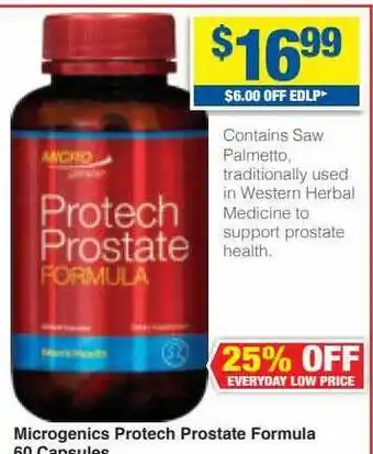 My Chemist Microgenics protech prostate formula 60 capsulas offer