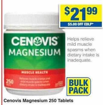 My Chemist Cenovis magnesium 250 tablets offer
