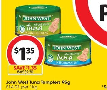 Coles John West Tuna Tempters 95g offer