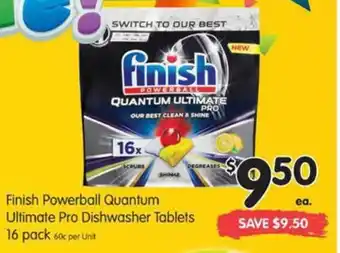 Spar Finish Powerball Quantum Ultimate Pro Dishwasher Tablets 16 Pack offer