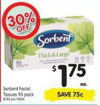 Spar Sorbent Facial Tissues 95 pack offer