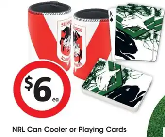Coles NRL Can Cooler or Playing Cards offer
