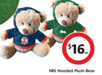 Coles NRL Hooded Plush Bear offer