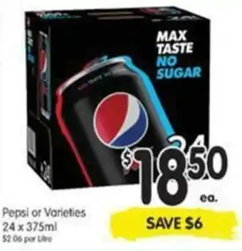 Spar Pepsi or Varieties 24x375ml offer