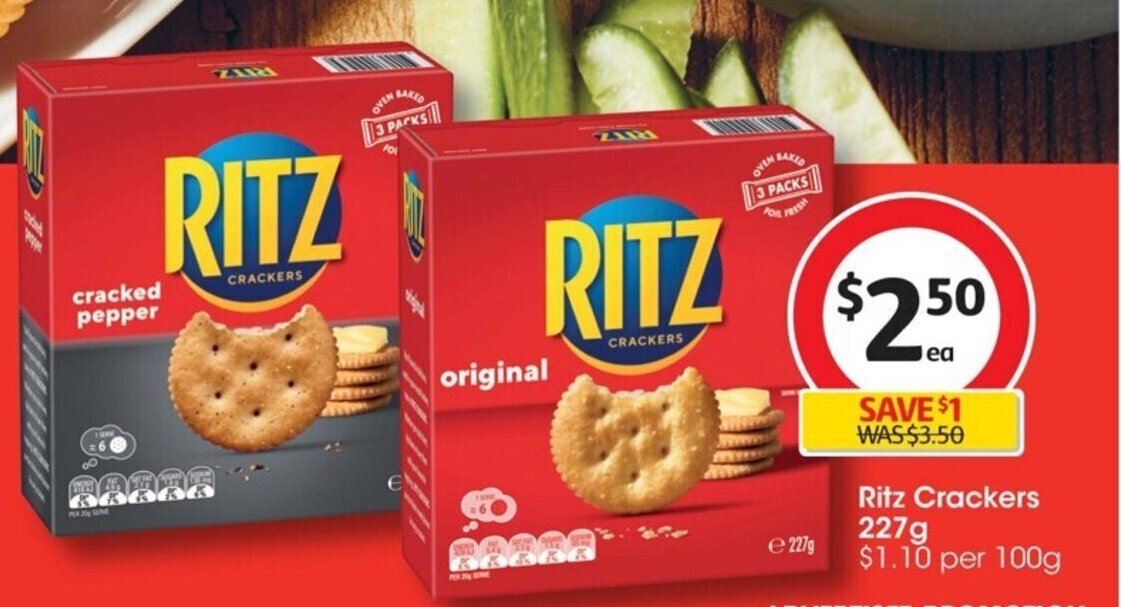 Ritz Crackers 227g offer at Coles