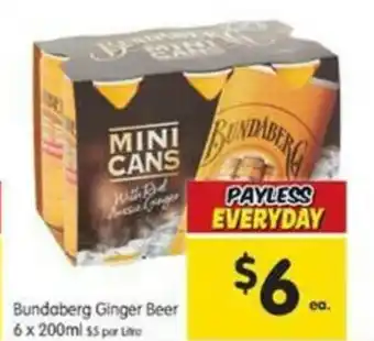 Bundaberg Ginger Beer 6x200ml