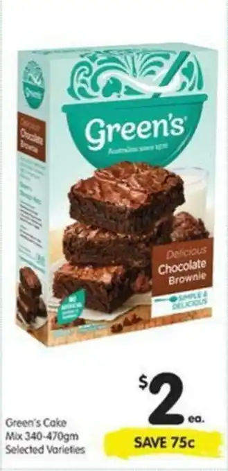 Green's Cake Mix 340-470gm Selected Varieties