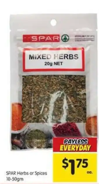 Herbs or Spices 10-50gm