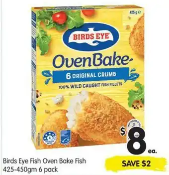 Spar Birds Eye Fish Oven Bake Fish 425-450gm 6 pack offer