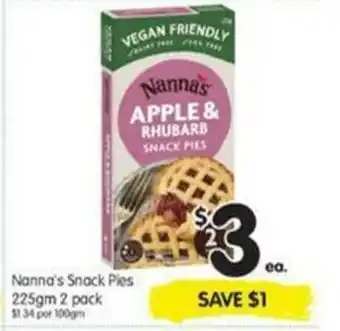 Spar Nanna's Snack Pies 225gm 2 pack offer