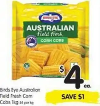 Birds Eye Australian Field Fresh Corn Cobs 1kg