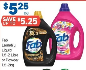Foodland Fab Laundry Liquid 1.8-2 litre or Powder 1.8-2kg offer