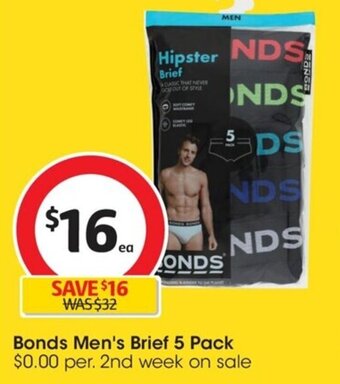 Coles Bonds Men's Brief 5 Pack offer