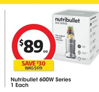 Coles Nutribullet 600W Series 1 Each offer