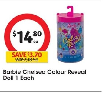 Coles Barbie Chelsea Colour Reveal Doll 1 Each offer