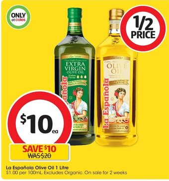 Coles La Española Olive Oil 1 Litre offer