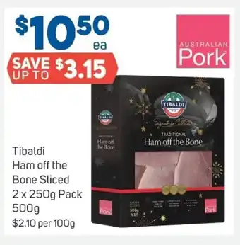 Foodland Tibaldi Ham off the Bone Sliced 2x250g pack offer