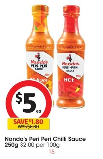 Coles Nando's Peri Peri Chilli Sauce 250g offer