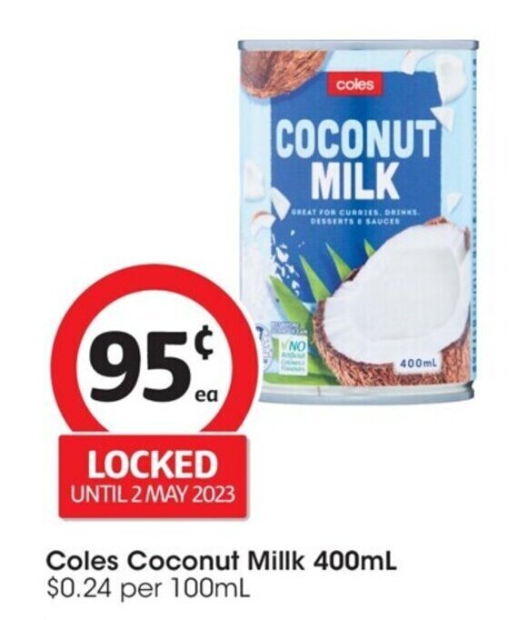 Coles Coconut Millk 400ml offer at Coles