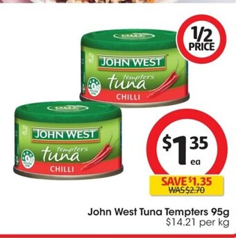 Coles John West Tuna Tempters 95g offer