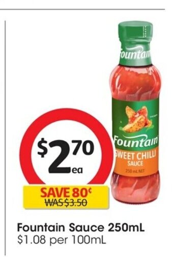 Coles Fountain Sauce 250ml offer