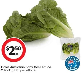 Coles Coles Australian Baby Cos Lettuce 2 Pack offer