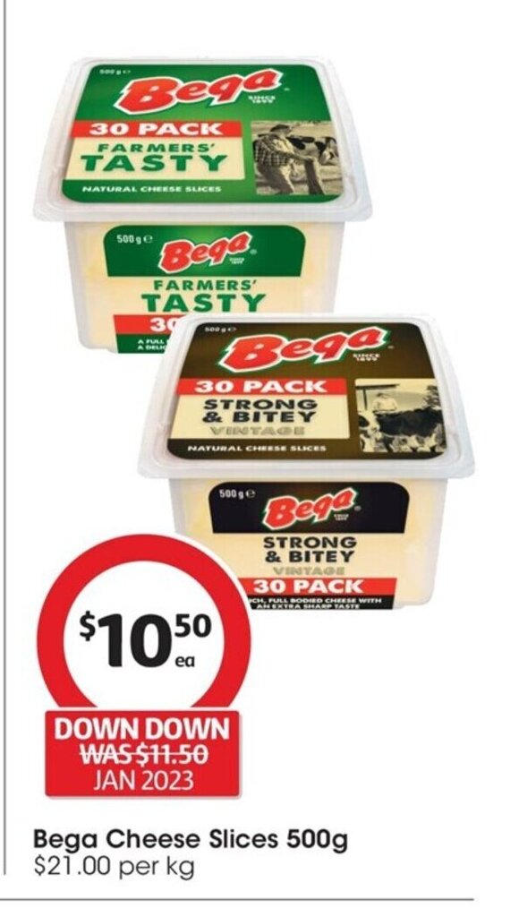 Bega Cheese Slices 500g offer at Coles