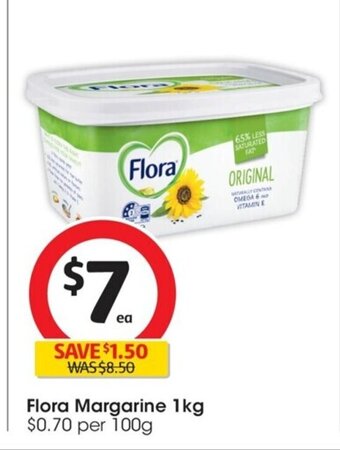 Coles Flora Margarine 1kg offer