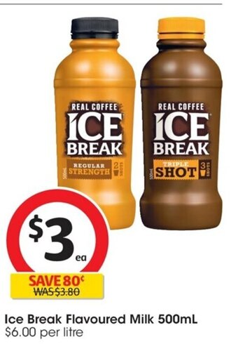 Coles Ice Break Flavoured Milk 500ml offer