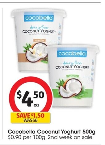 Coles Cocobella Coconut Yoghurt 500g offer