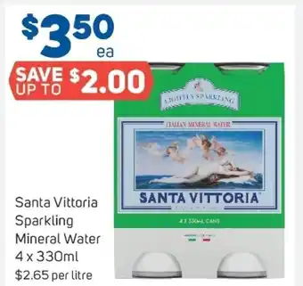 Foodland Santa Vittoria Sparkling Mineral Water 4x330ml offer
